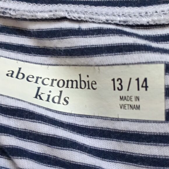 Abercrombie Kids Navy and White Striped Tee - Picture 2 of 4